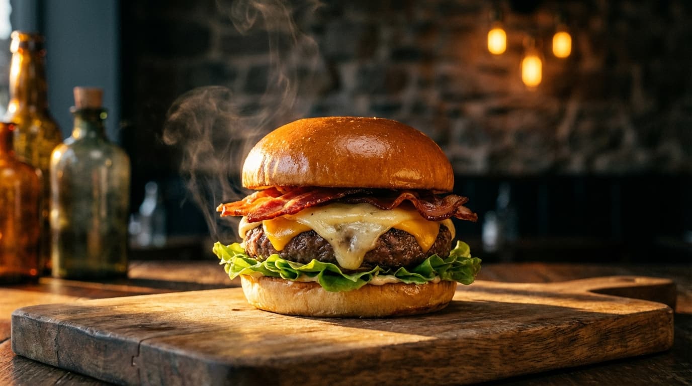 AI-generated food photography for restaurant menu