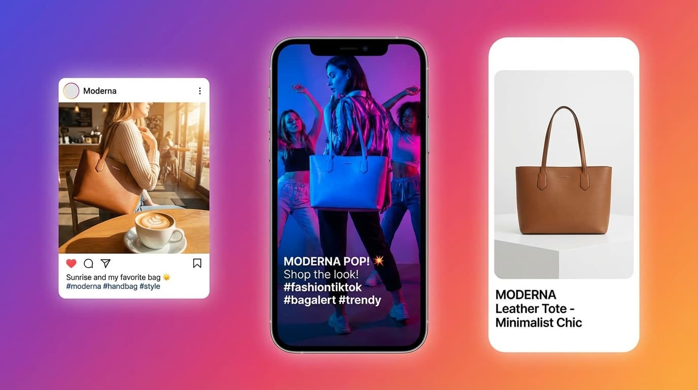 Product photos optimized for different social media platforms