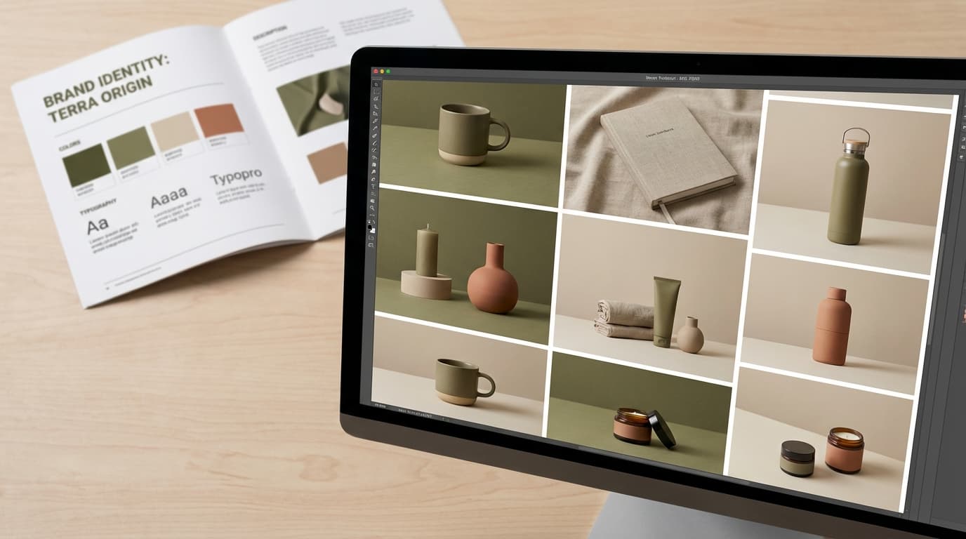 Consistent brand product photography grid