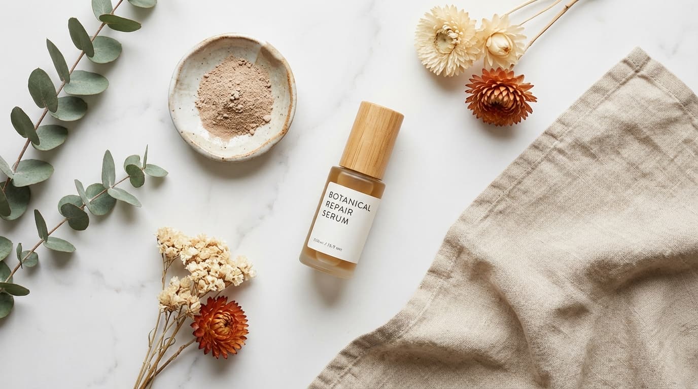 Beautifully styled flat lay product photography generated with AI